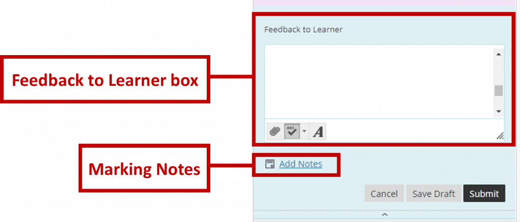 Screenshot showing how to add feedback